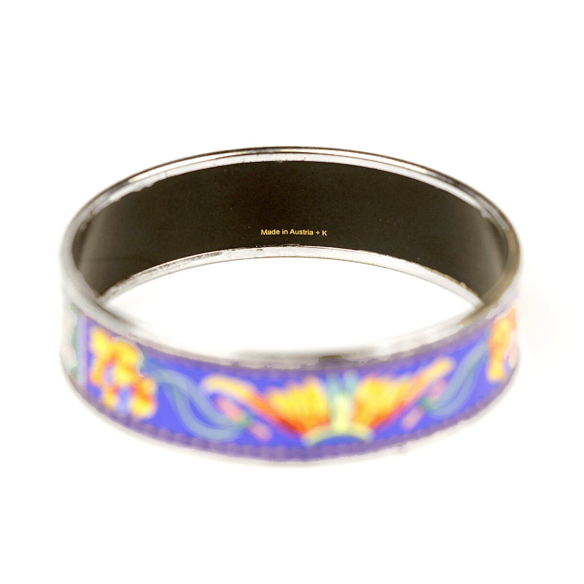 Hermes Bracelet 70 Wide Enamel Palladium Silver