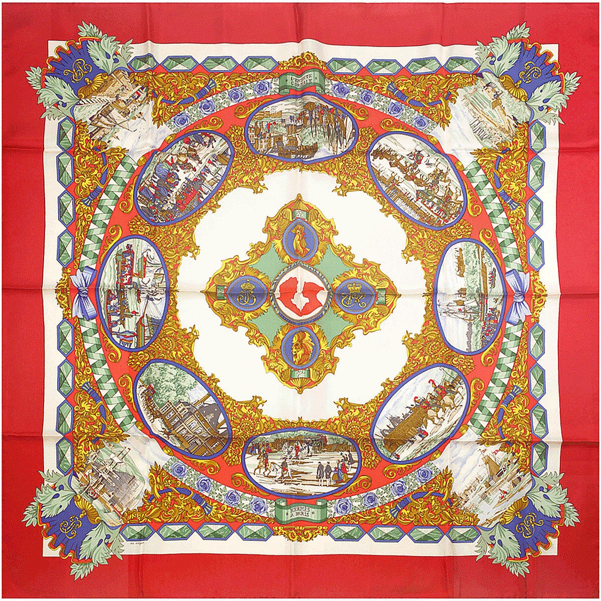 Hermes Scarf "L'Entente Cordiale" by Loic Dubigeon 90cm Silk | Carre