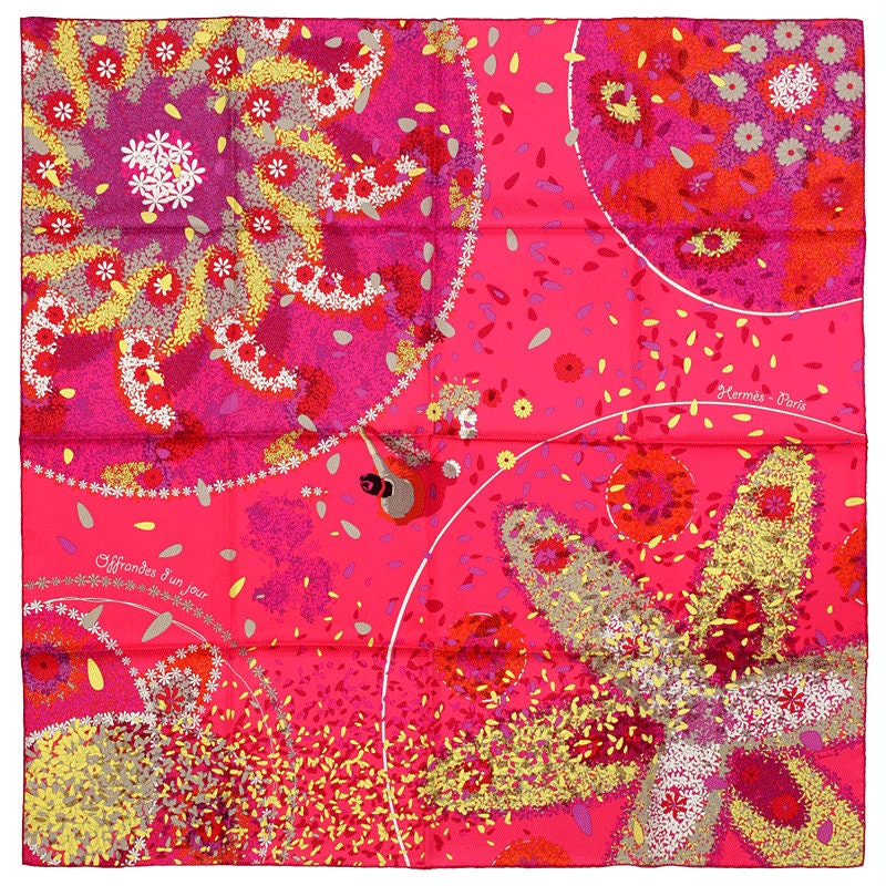 Hermes Scarf "Offrandes d'un Jour" by Dimitri Rybaltchenko 90cm Silk | Carre Foulard