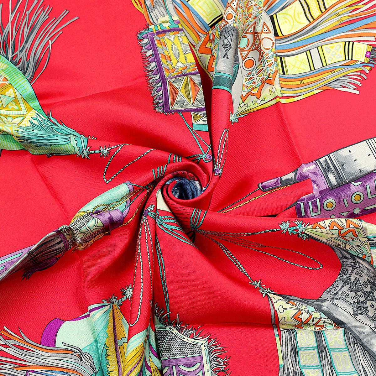Hermes Scarf "Cuirs du Desert" by Françoise De La Perriere  90cm Silk | Carre Foulard