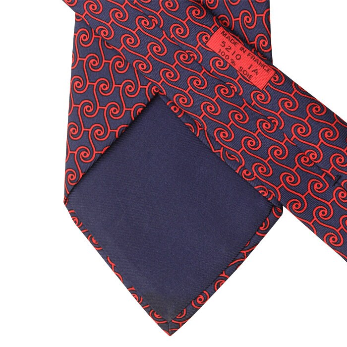 Hermes Men's Silk Tie Geometric Pattern 5210