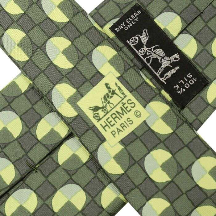 Hermes Men's Silk Tie Twillpop Geometric Pattern 5312