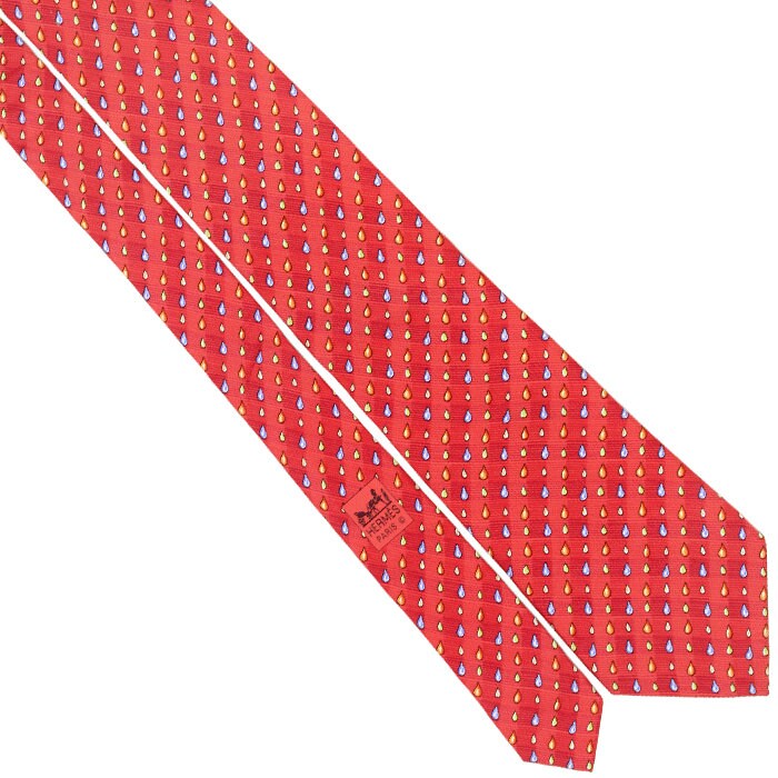 Hermes Men's Silk Tie Raindrops Pattern 7907 | Necktie Cravate