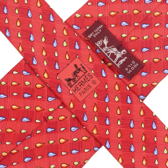 Hermes Men's Silk Tie Raindrops Pattern 7907 | Necktie Cravate