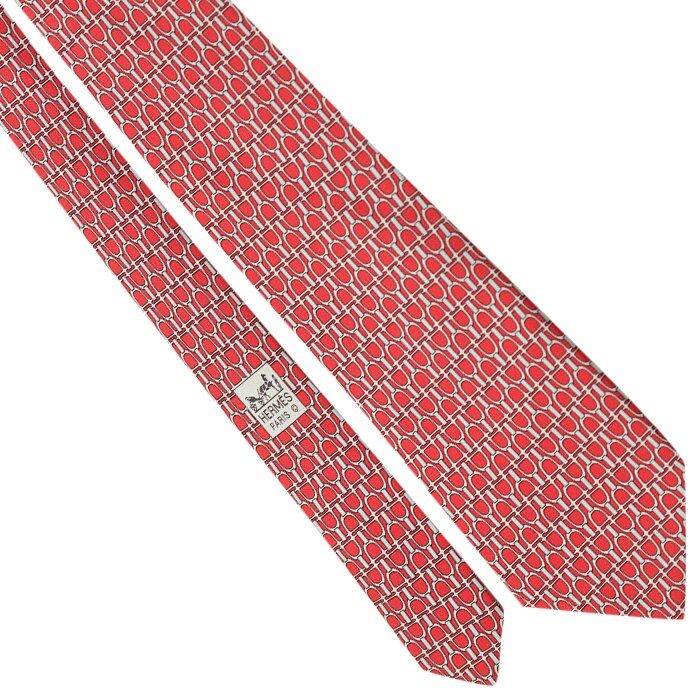 Hermes Men's Silk Tie Geometric Pattern 5362