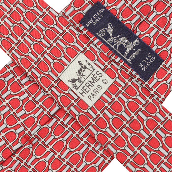 Hermes Men's Silk Tie Geometric Pattern 5362
