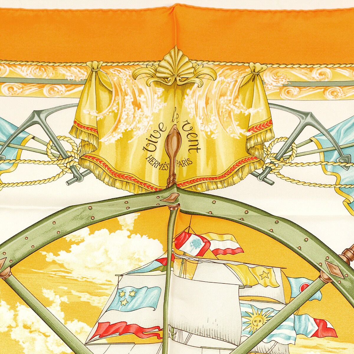Hermes Scarf "Vive le Vent" by Laurence Bourthoumieux 90cm Silk | Carre Foulard