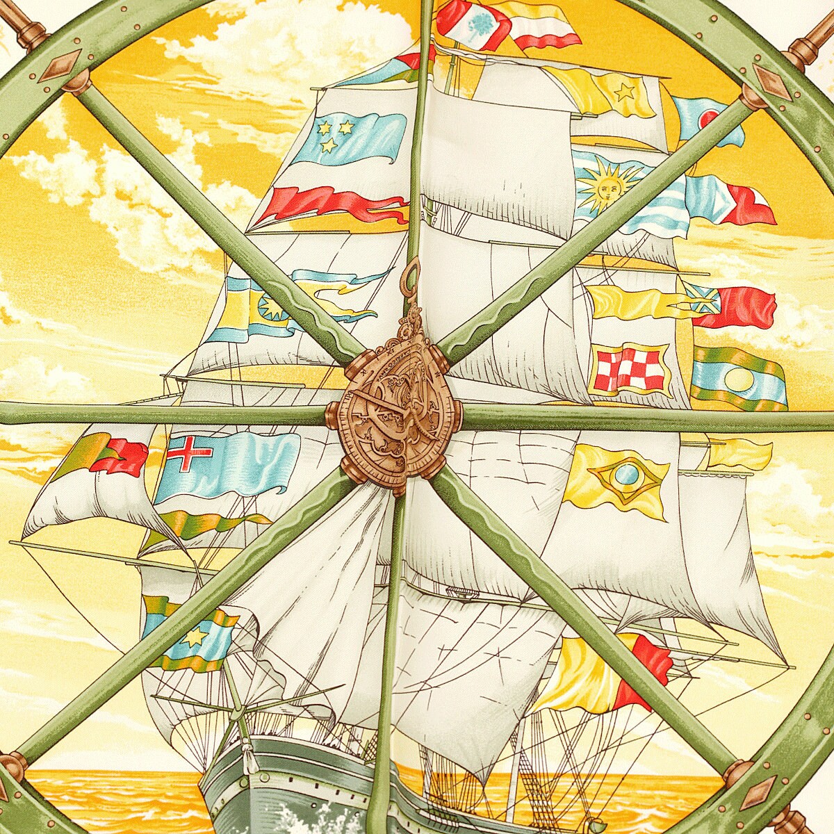 Hermes Scarf "Vive le Vent" by Laurence Bourthoumieux 90cm Silk | Carre Foulard