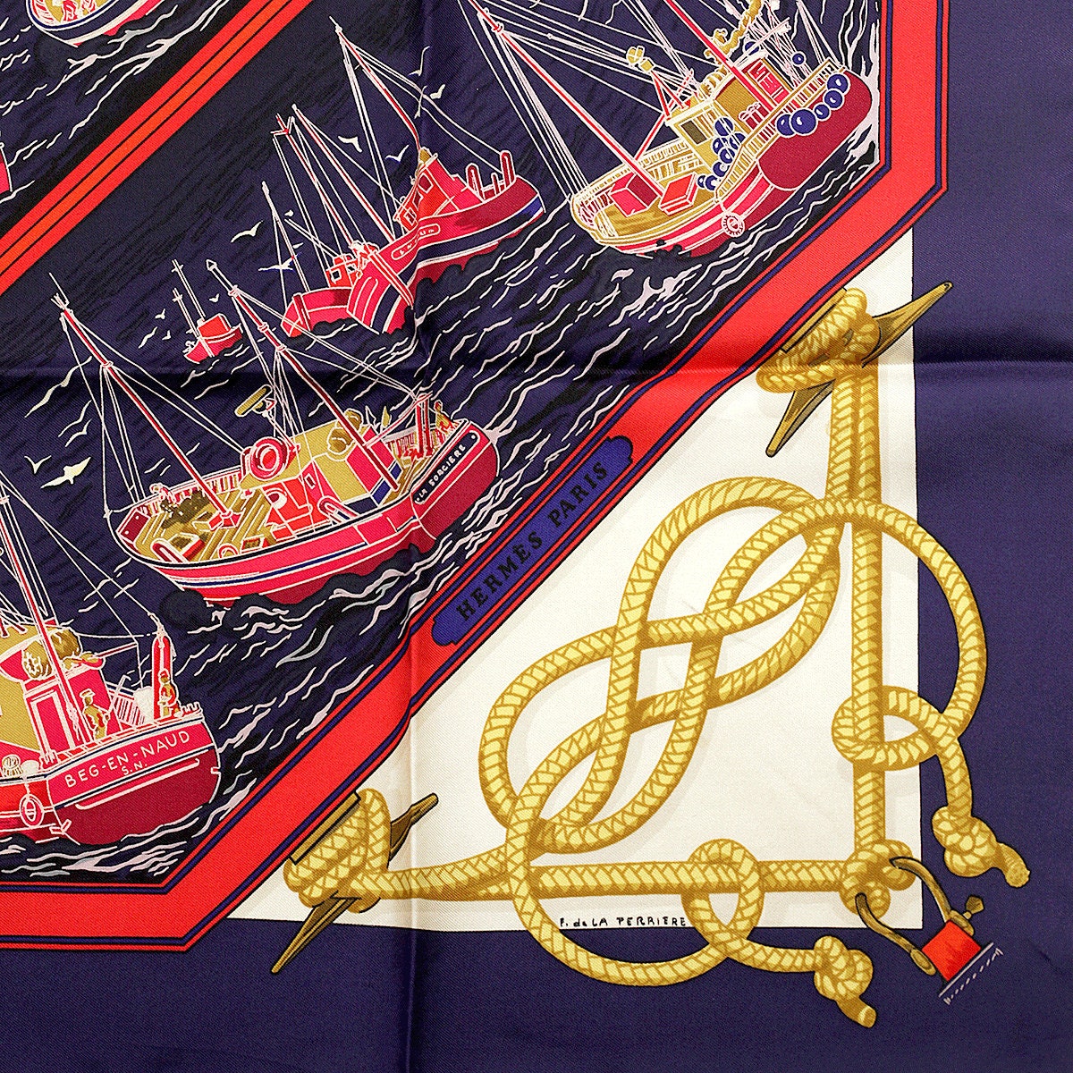 Hermes Scarf "Retour de Peche" by Francoise De La Perriere 90cm Silk | Carre