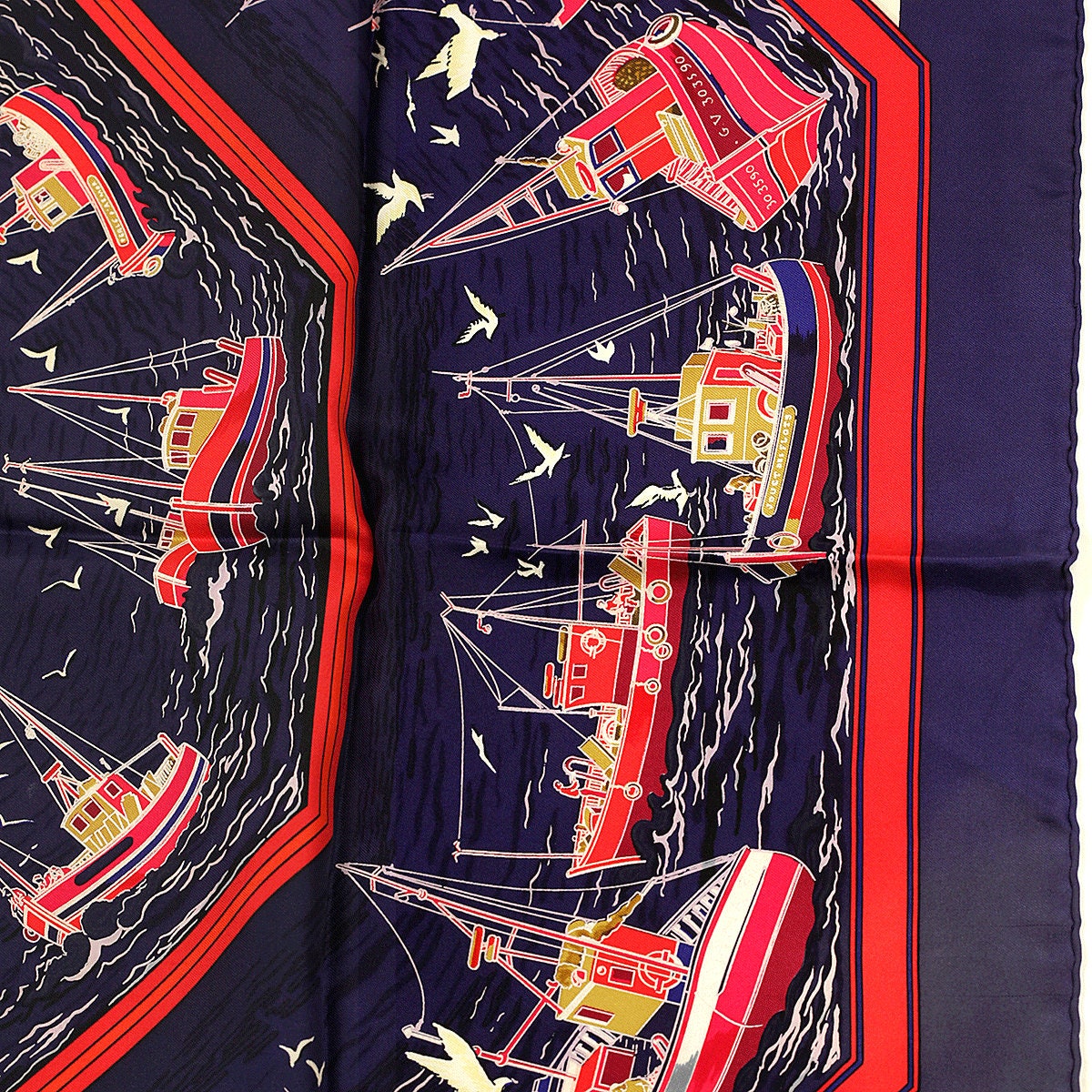 Hermes Scarf "Retour de Peche" by Francoise De La Perriere 90cm Silk | Carre