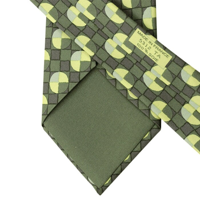 Hermes Men's Silk Tie Twillpop Geometric Pattern 5312