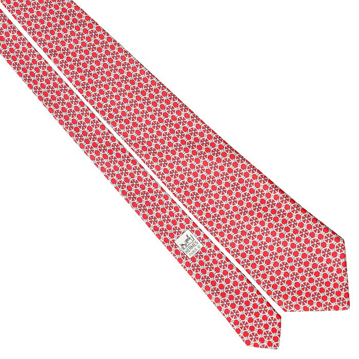 Hermes Men's Silk Tie Geometric Pattern 5145