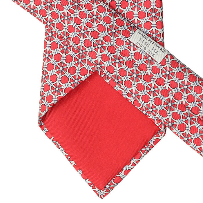 Hermes Men's Silk Tie Geometric Pattern 5145