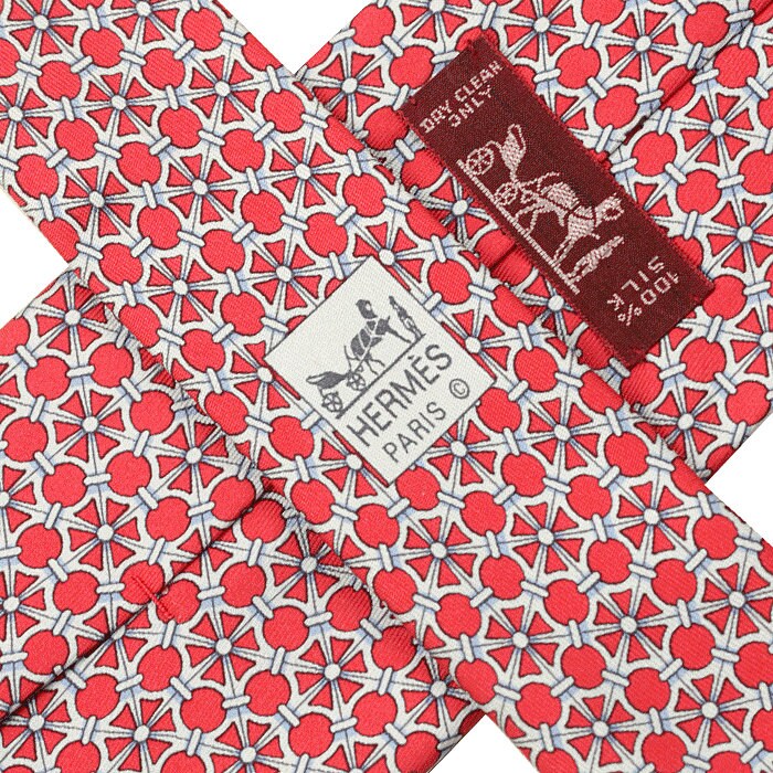 Hermes Men's Silk Tie Geometric Pattern 5145