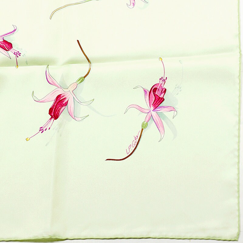 Hermes Scarf "Fleurs de Fuchsia" by Leigh P. Cook 90cm Silk