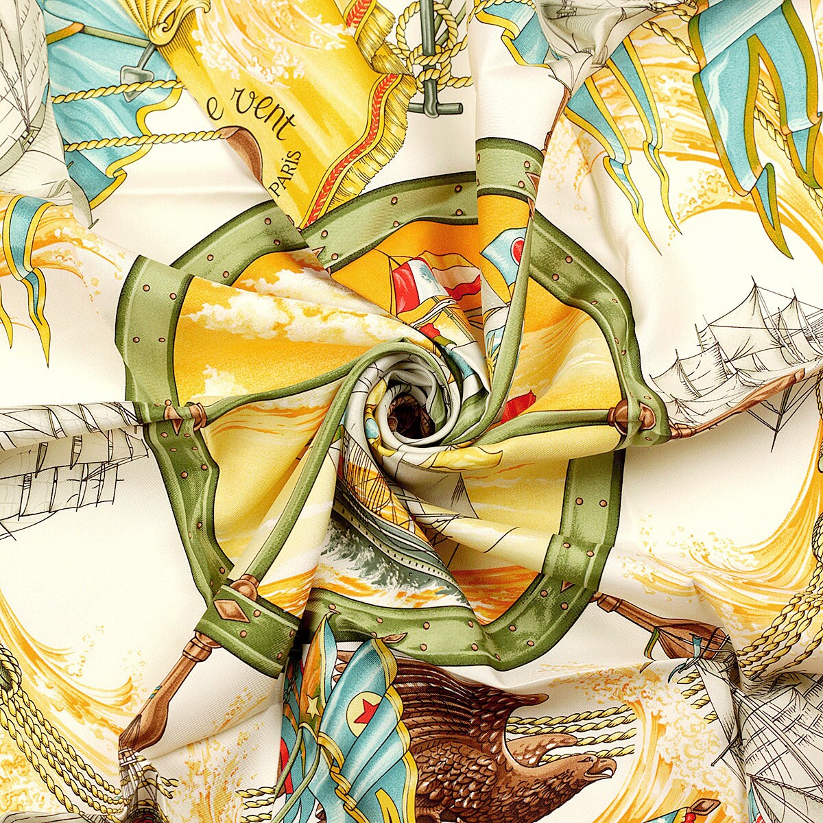 Hermes Scarf "Vive le Vent" by Laurence Bourthoumieux 90cm Silk | Carre Foulard