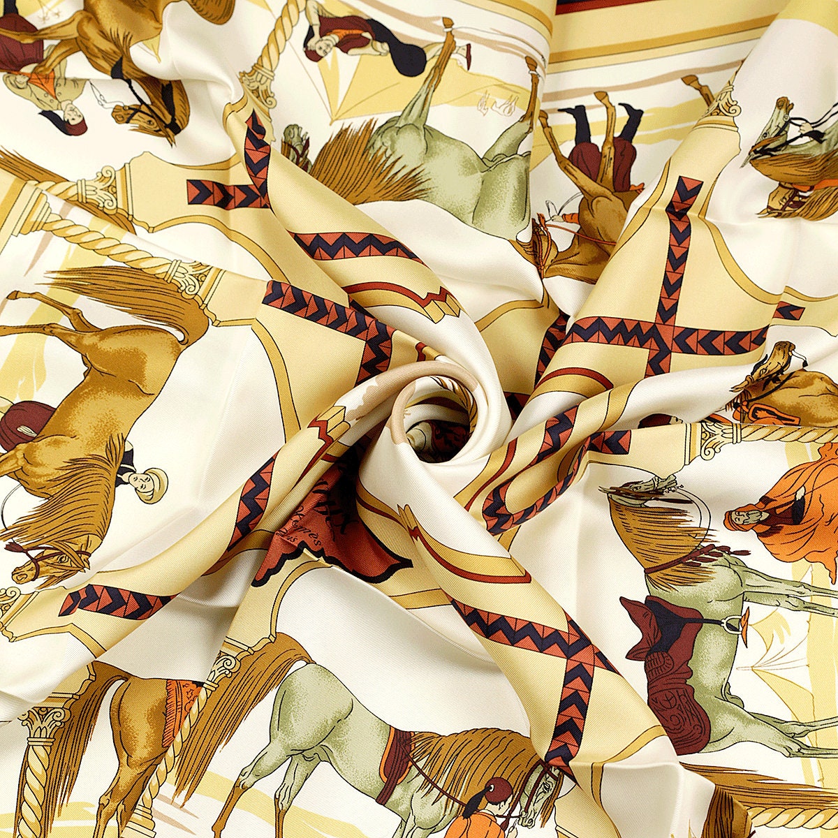 Hermes Scarf "Chevaux Arabes" by Hugo Grygkar 90cm Silk | Carre Foulard