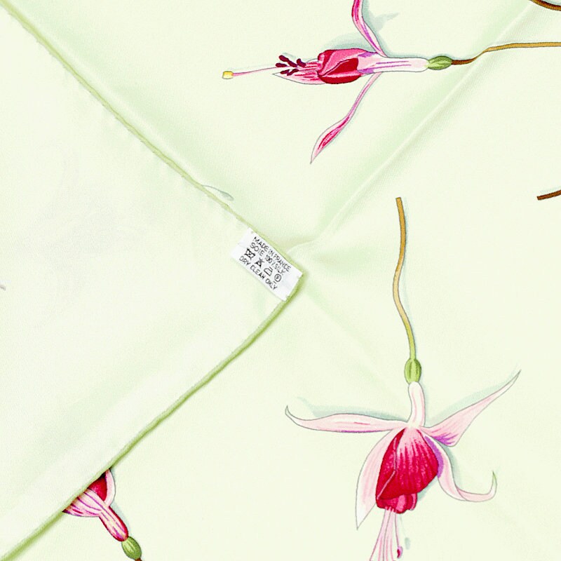 Hermes Scarf "Fleurs de Fuchsia" by Leigh P. Cook 90cm Silk