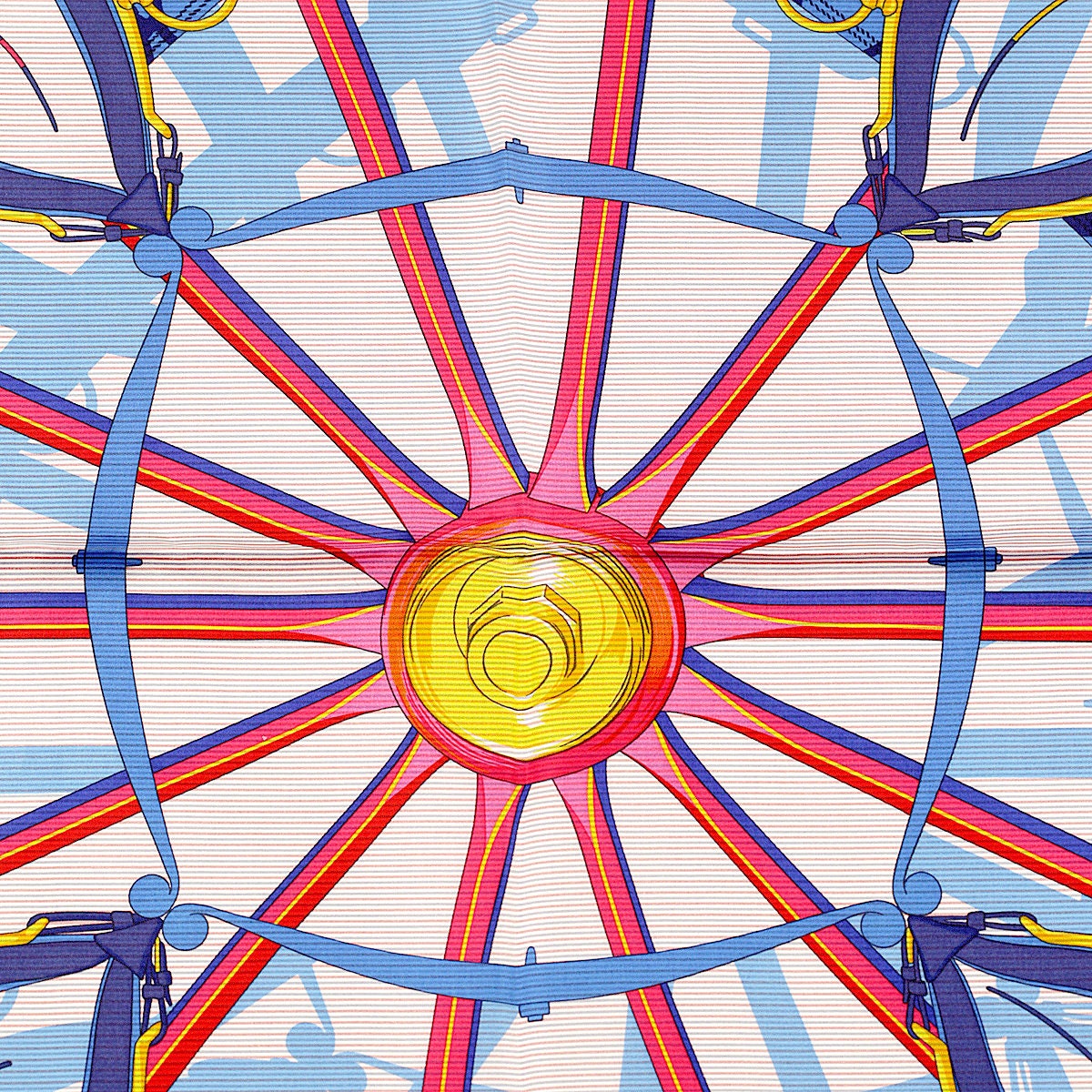 Hermes Scarf "En Roue Libre" by Vladimir Rybaltchenko 90cm Chemise Silk