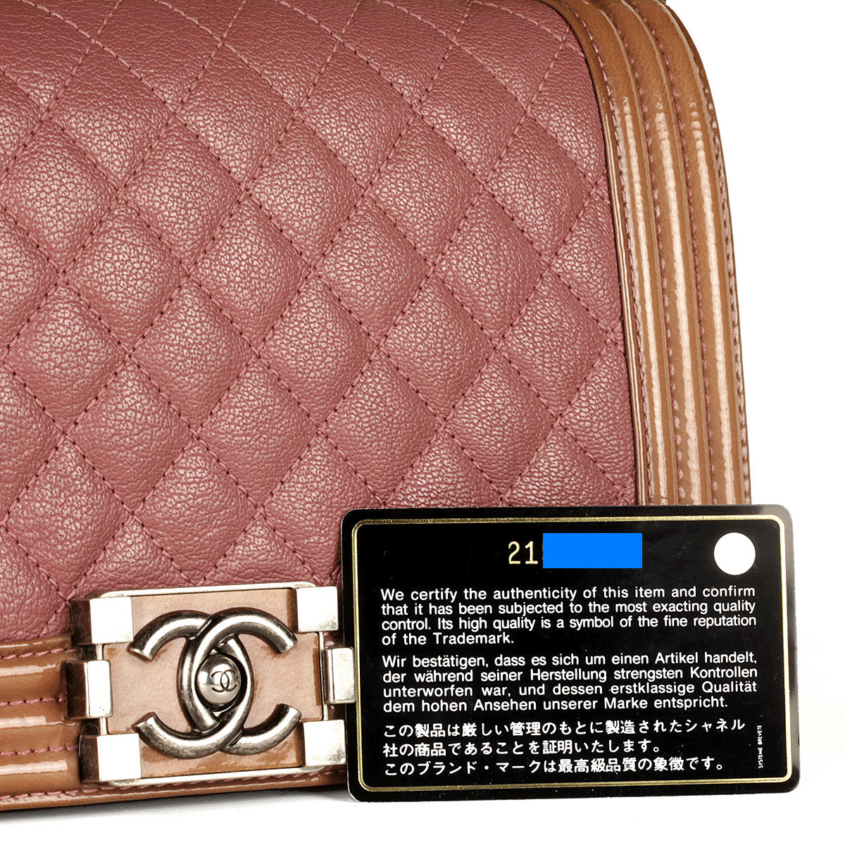 Chanel Boy Bag Quilted Calfkin and Patent Leather Medium Duo Ruthenium Hardware