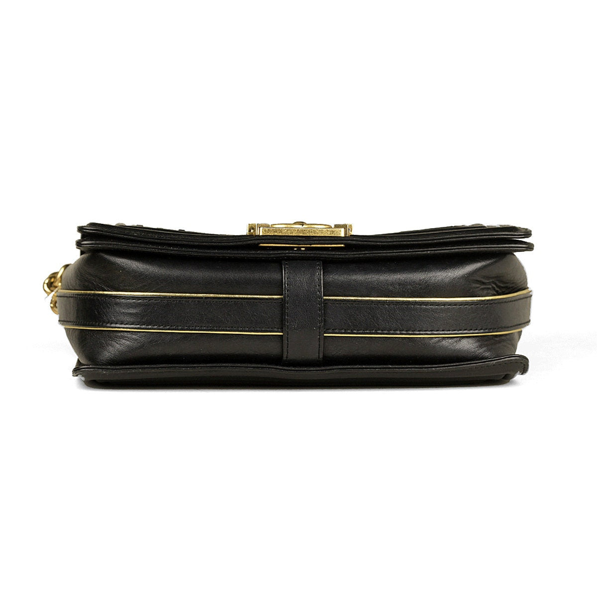 Chanel Boy Bag Medium Black Braided Sheepskin Gold Hardware