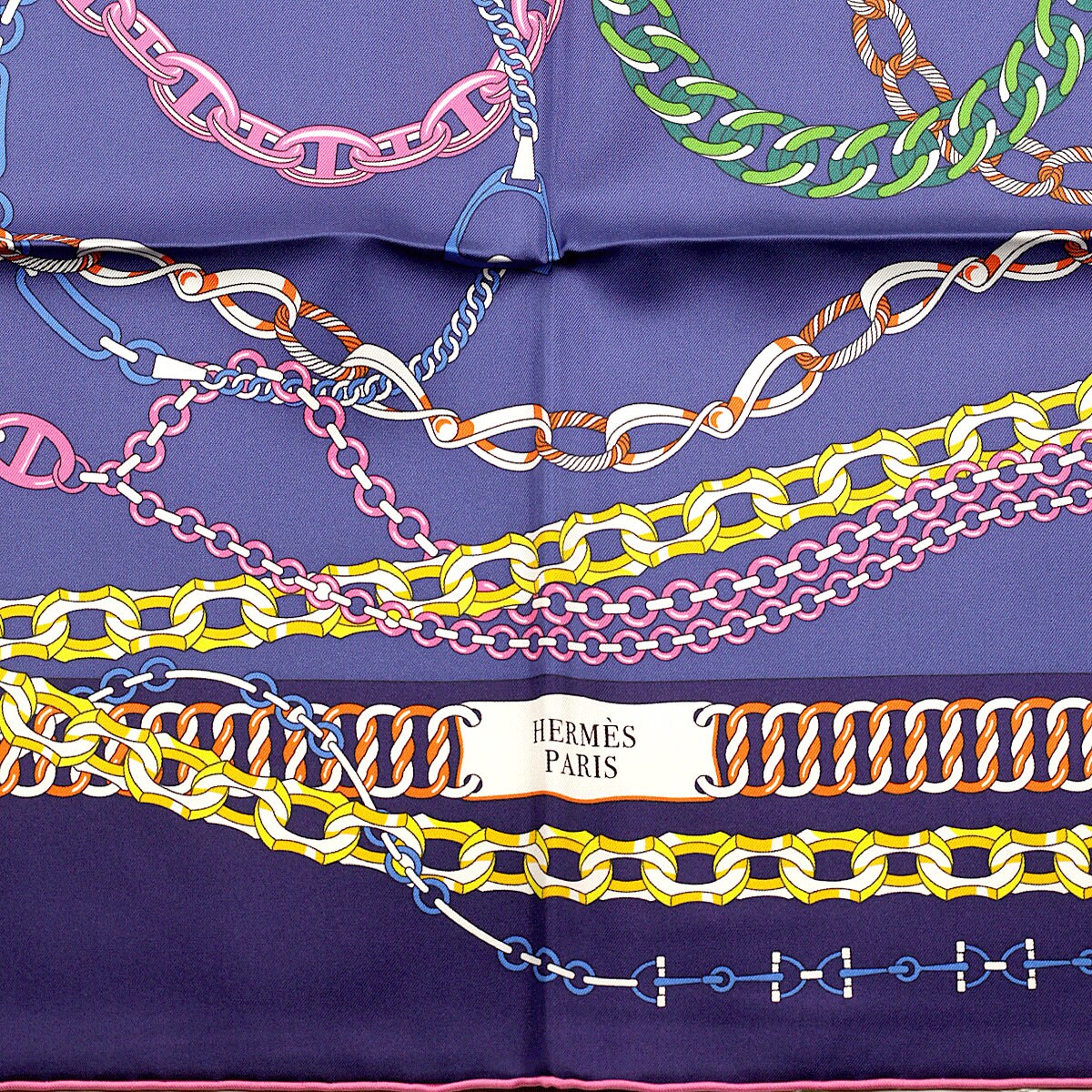 Hermes Scarf "Reaction en Chaines" by Pierre Marie 90cm Silk