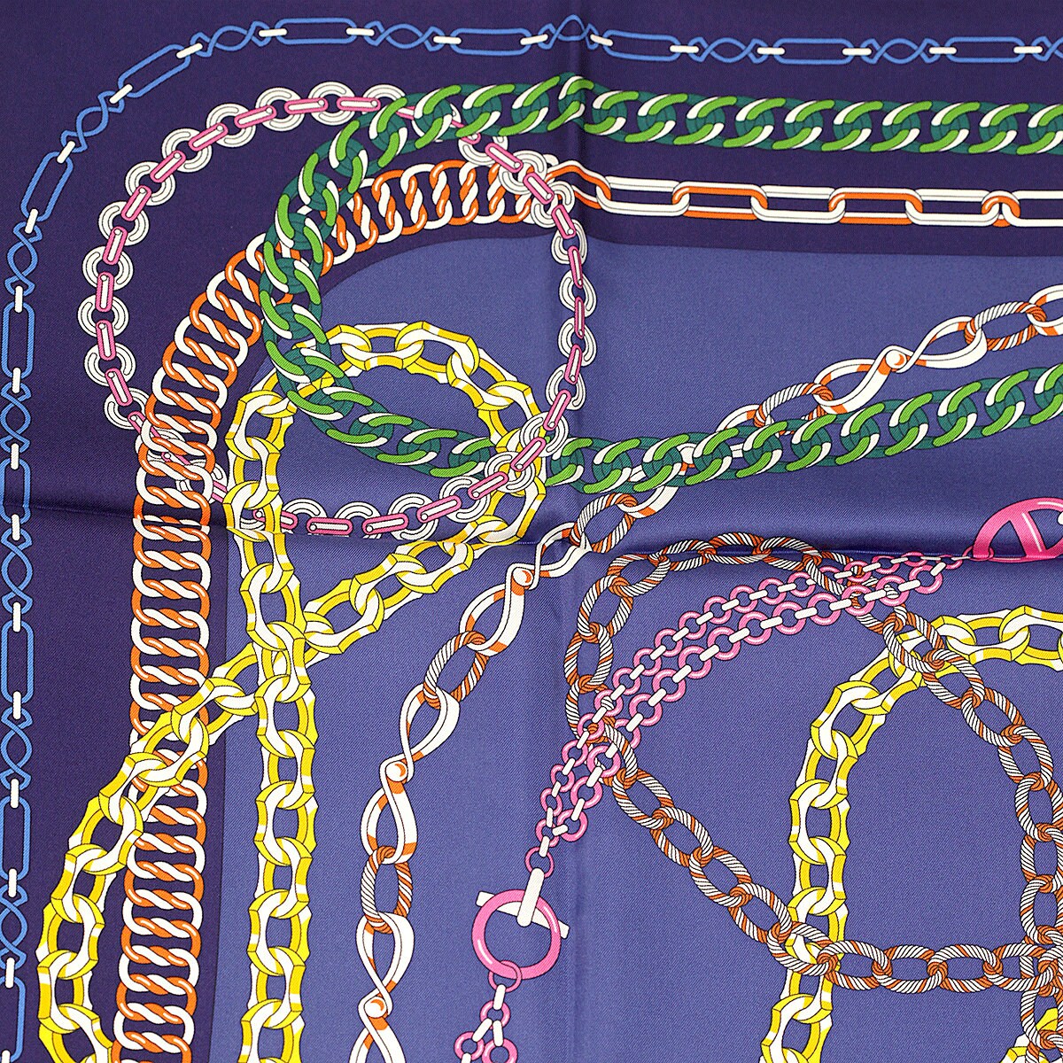 Hermes Scarf "Reaction en Chaines" by Pierre Marie 90cm Silk