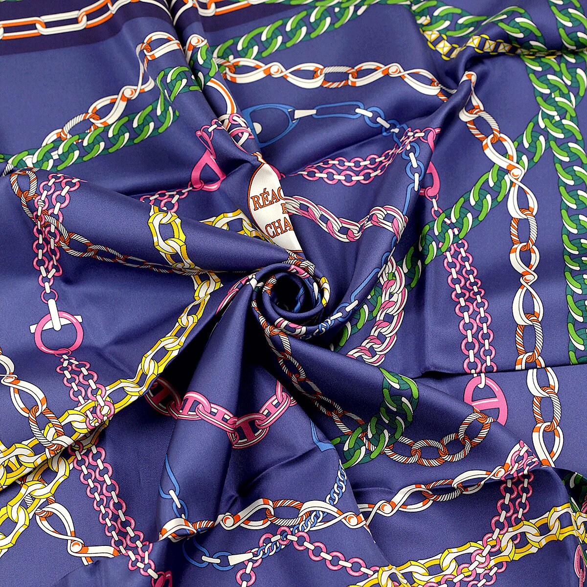 Hermes Scarf "Reaction en Chaines" by Pierre Marie 90cm Silk