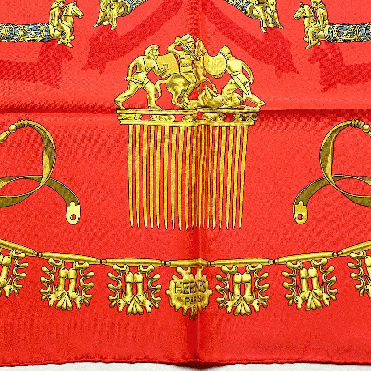 Hermes Scarf "Cavaliers d'Or" by Vladimir Rybaltchenko 90cm Silk | Foulard Carre