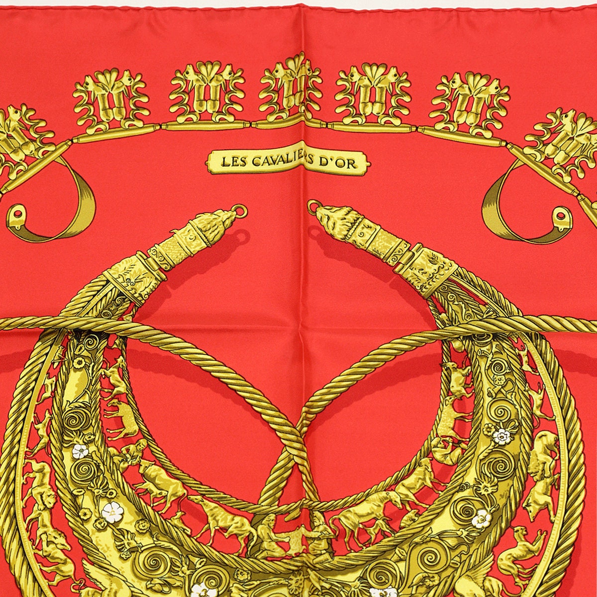 Hermes Scarf "Cavaliers d'Or" by Vladimir Rybaltchenko 90cm Silk | Foulard Carre