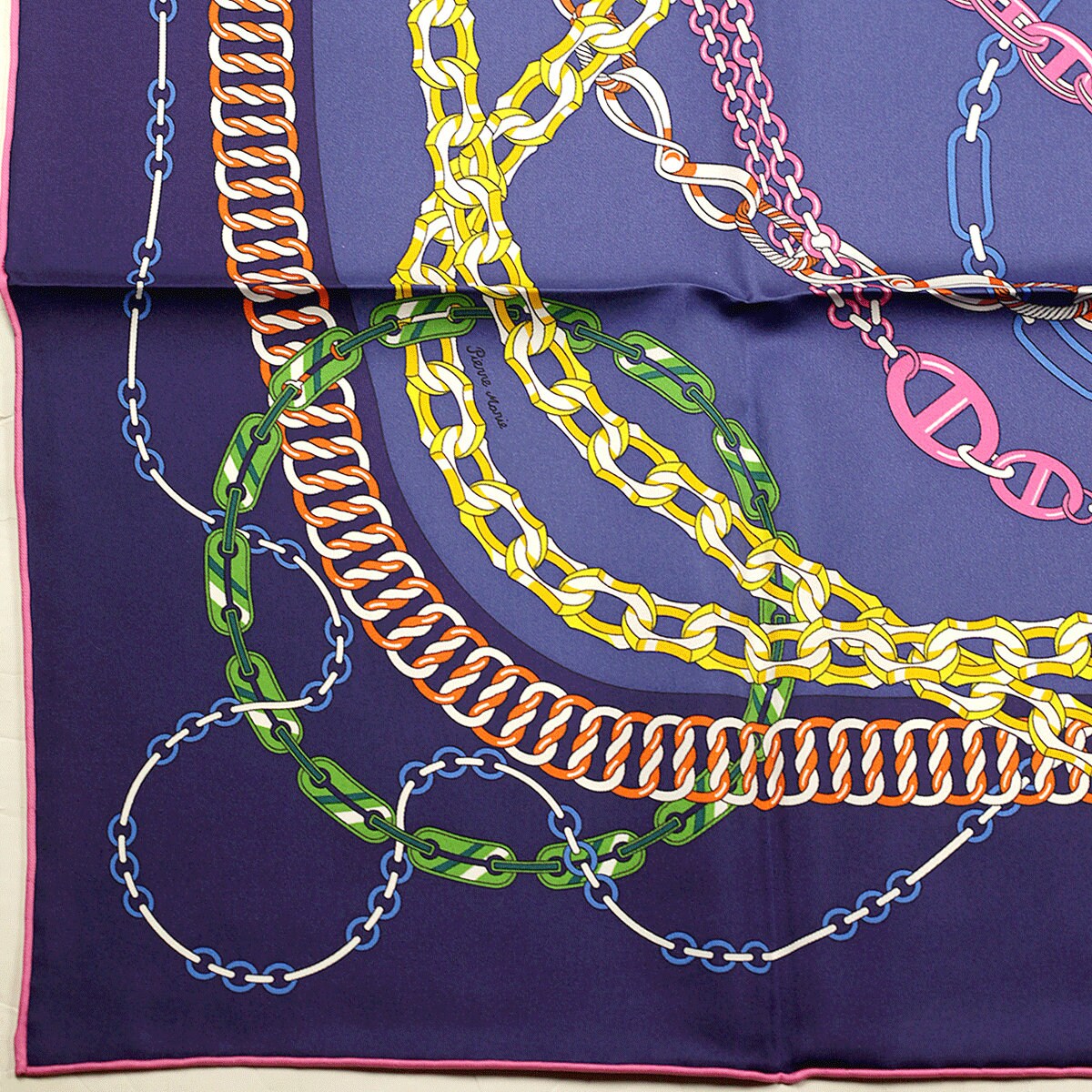 Hermes Scarf "Reaction en Chaines" by Pierre Marie 90cm Silk