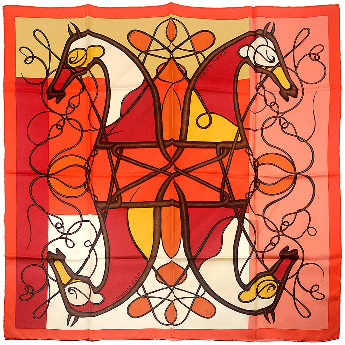 Hermes Scarf "Coup de Fouet" by Florence Manlik 90cm Silk | Carre Foulard