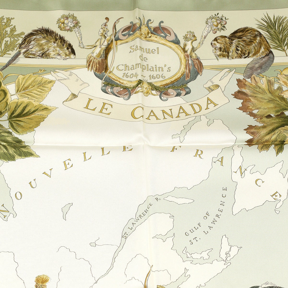 Hermes Scarf "Le Canada" by Kermit Oliver 90cm Silk | Carre Foulard
