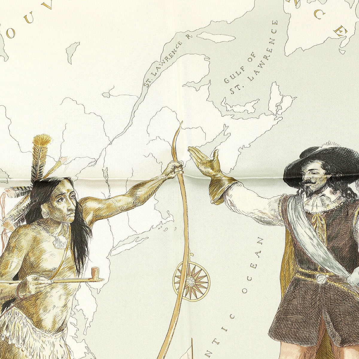 Hermes Scarf "Le Canada" by Kermit Oliver 90cm Silk | Carre Foulard