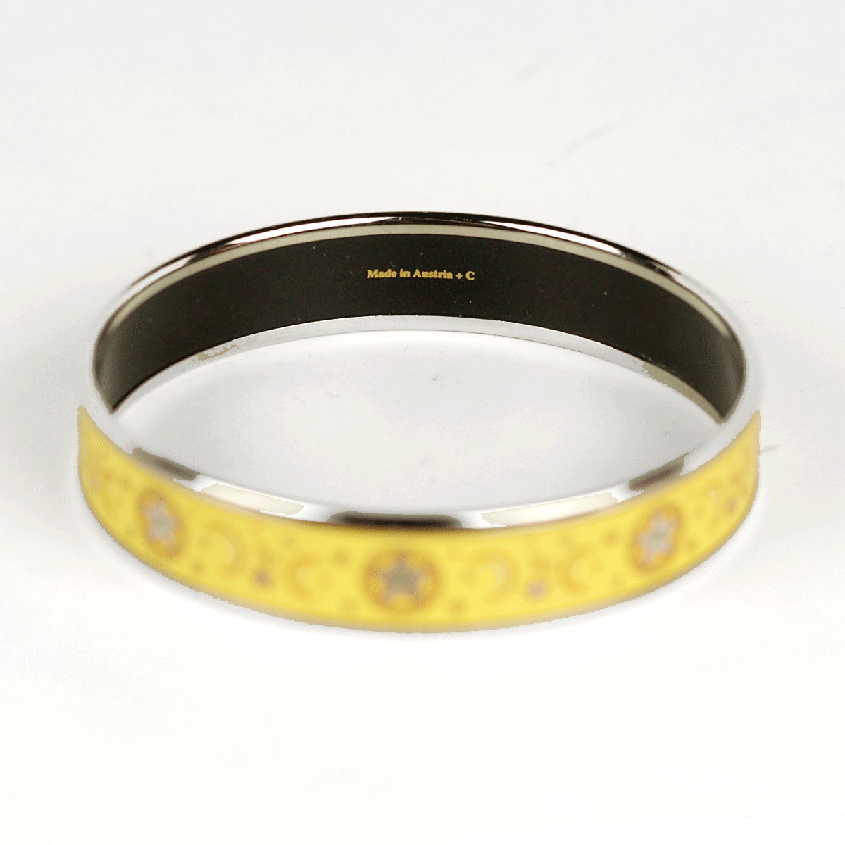 Hermes Bracelet Enamel Palladium Silver 65 Narrow