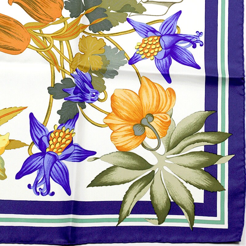 Hermes Scarf "Fleurs d'Hellade" by Niki Goulandris 90cm Silk