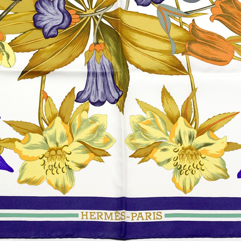 Hermes Scarf "Fleurs d'Hellade" by Niki Goulandris 90cm Silk