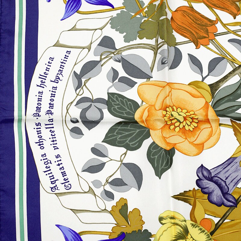 Hermes Scarf "Fleurs d'Hellade" by Niki Goulandris 90cm Silk