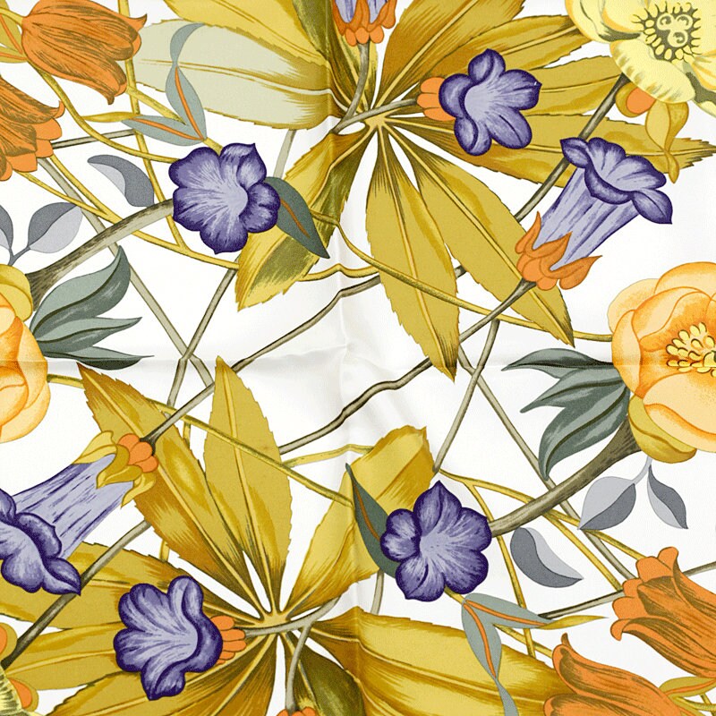 Hermes Scarf "Fleurs d'Hellade" by Niki Goulandris 90cm Silk