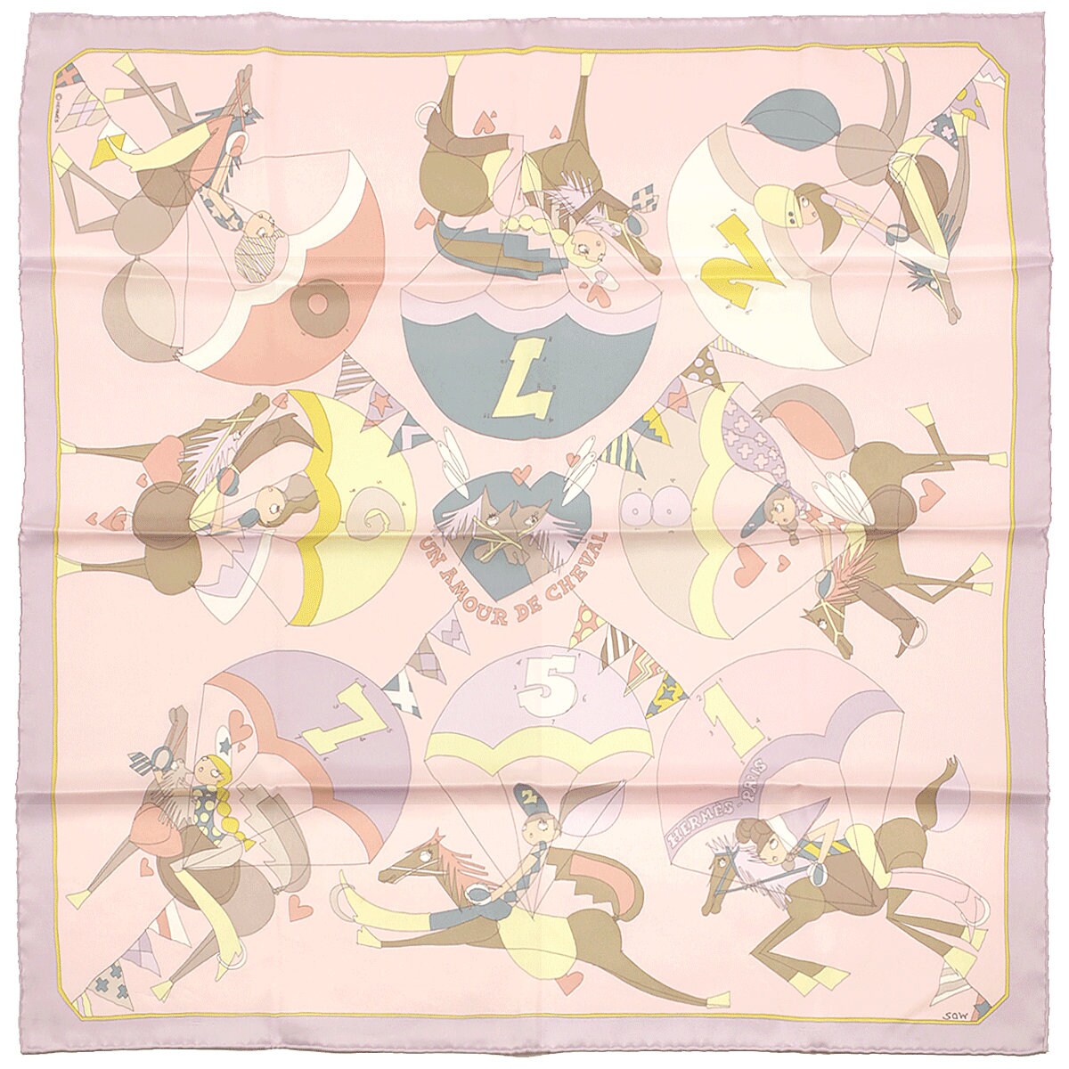 Hermes Scarf "Un Amour de Cheval" by Saw Kang 70cm Silk | Foulard Carre