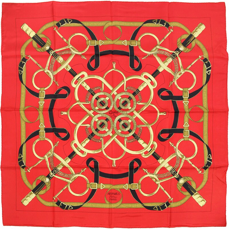 Hermes Scarf "Eperon d'Or" by Henri d'Origny 90cm Silk | Foulard Carre