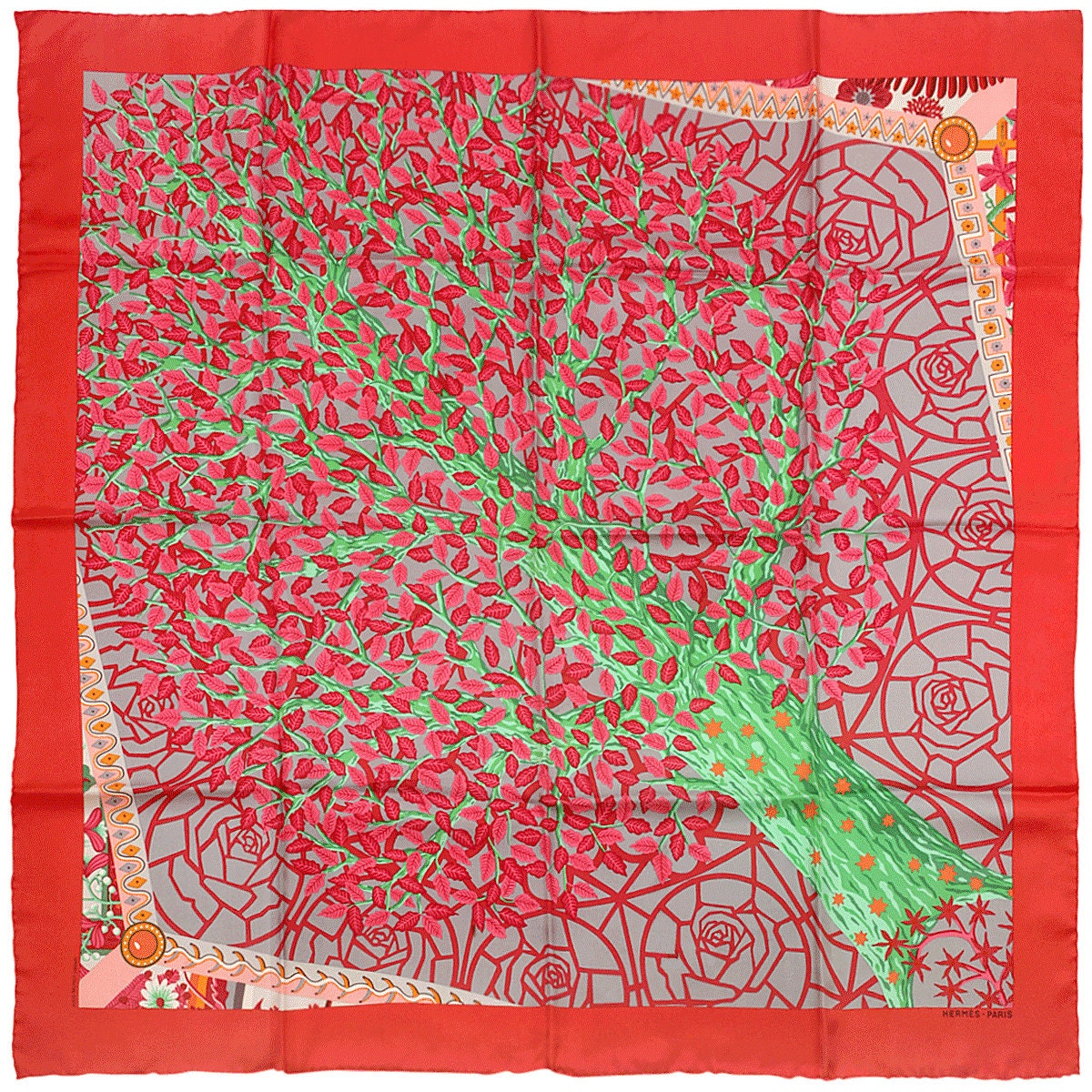 Hermes Scarf "Axis Mundi II" by Christine Henry 90cm Silk | Foulard Carre