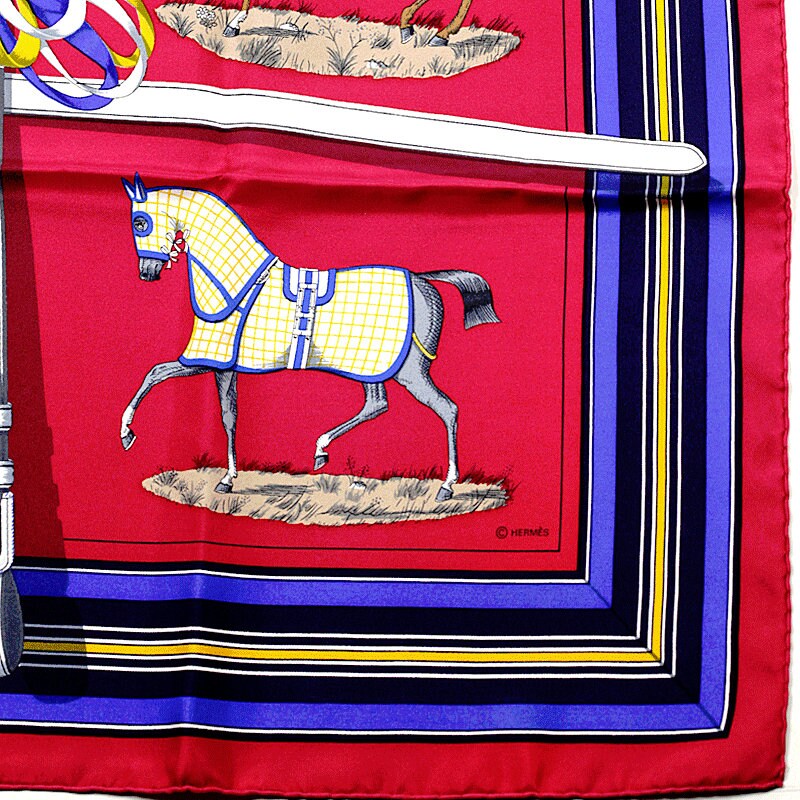 Hermes Scarf "Couvertures et Tenues" by Jacques Eudel 90cm Silk | Carre Foulard