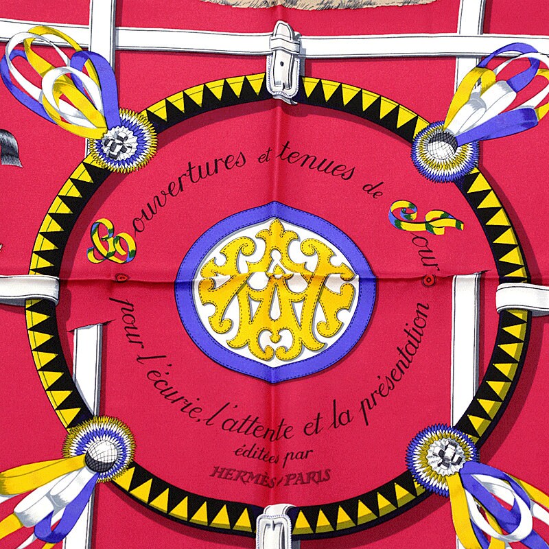 Hermes Scarf "Couvertures et Tenues" by Jacques Eudel 90cm Silk | Carre Foulard