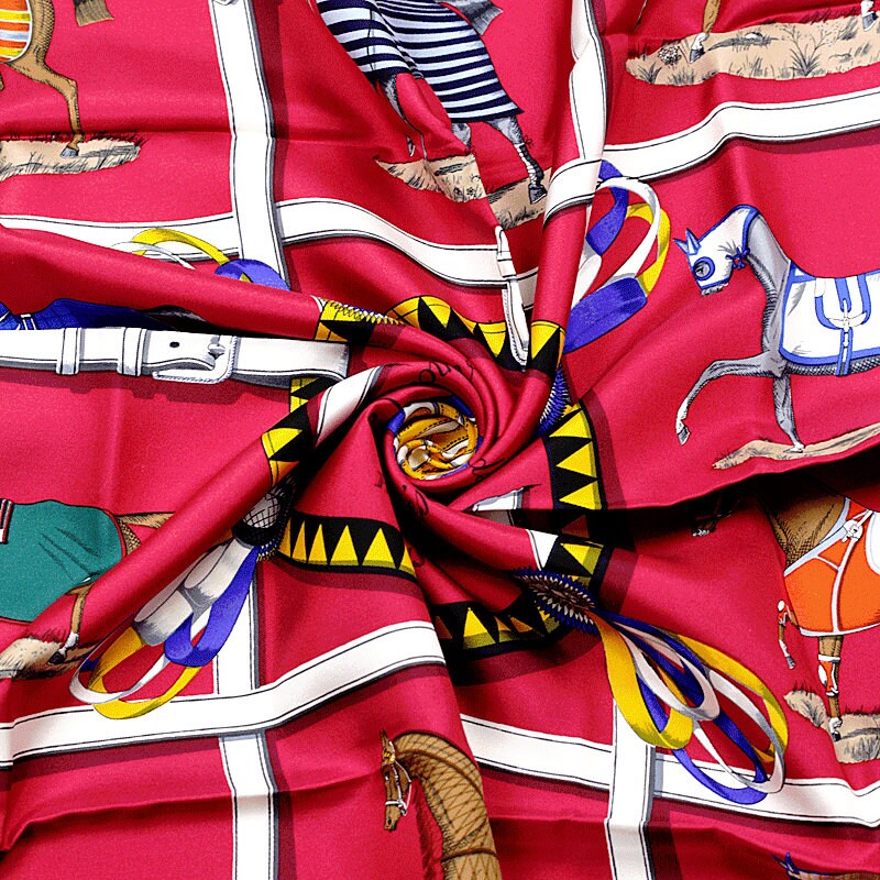Hermes Scarf "Couvertures et Tenues" by Jacques Eudel 90cm Silk | Carre Foulard