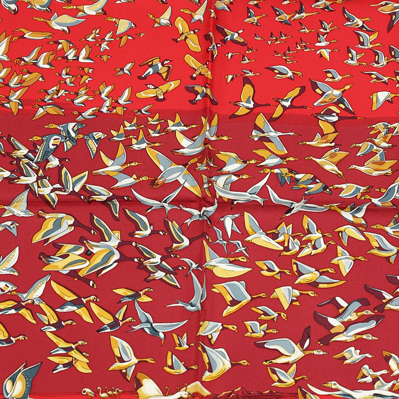 Hermes Scarf "Libres Comme l'Air" by Annie Faivre 90cm Silk | Carre Foulard