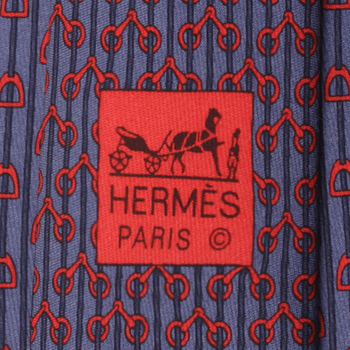 Hermes Men's Silk Tie Equestrian Geometric Pattern 606009 | Necktie Cravate