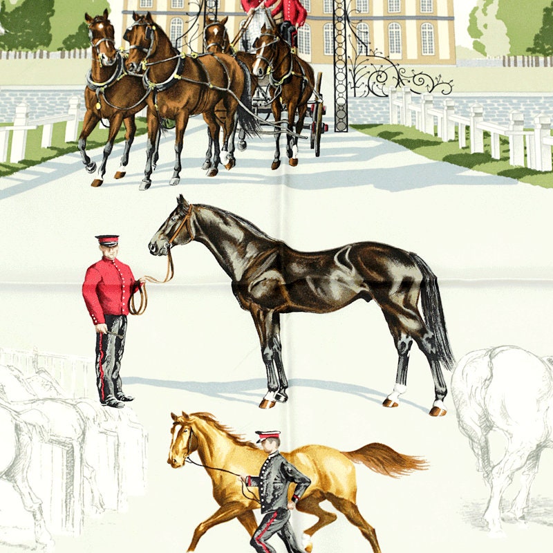 Hermes Scarf "Les Haras Nationaux" by Hubert de Watrigant 90cm Silk | Carre Foulard