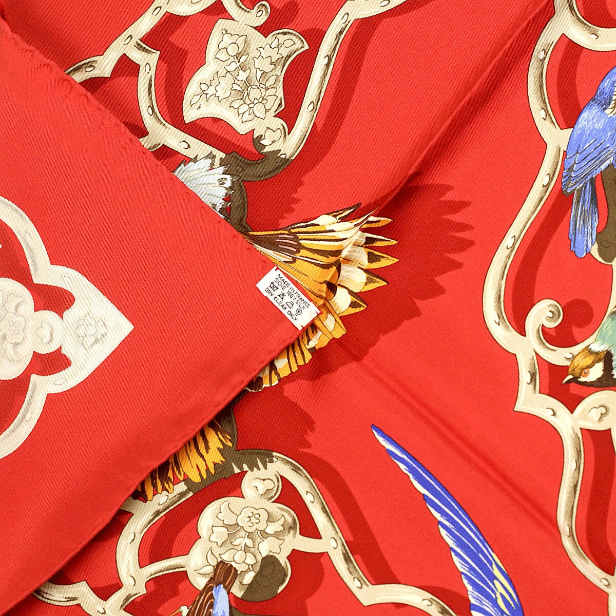 Hermes Scarf "Oiseaux de l'Inde et de l'Himalaya" by Catherine Baschet 90cm Silk
