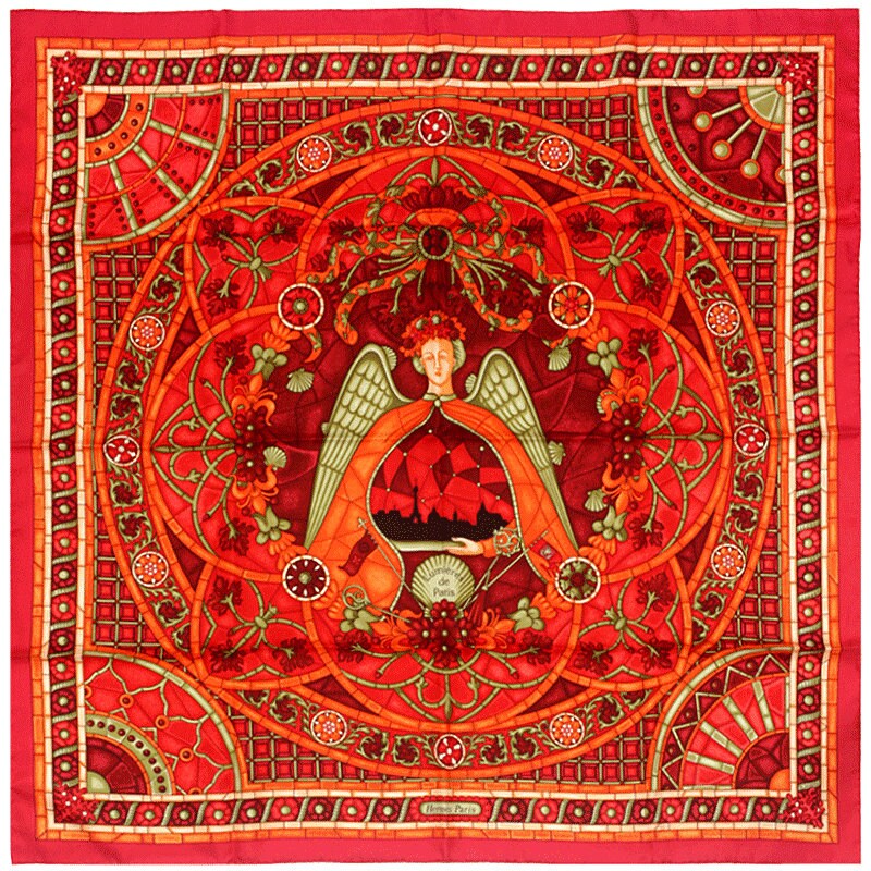 HERMES SCARF Silk "Lumieres de Paris" by Natsuno Hidaka Vintage 90cm Carre 100% Auth